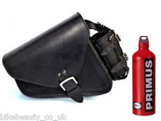 Top Leather Black Pannier Saddle Bag  W/ Bottle Single for Harley-Davidson Sportster 